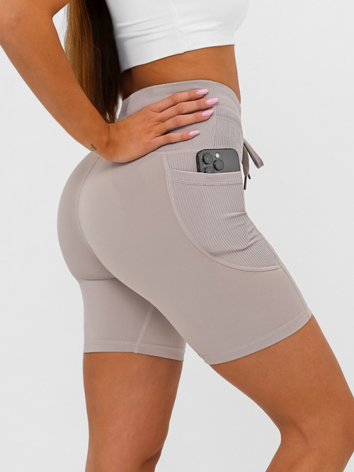 Krátke dámske legíny mocha OZONEE JS/XY24026S