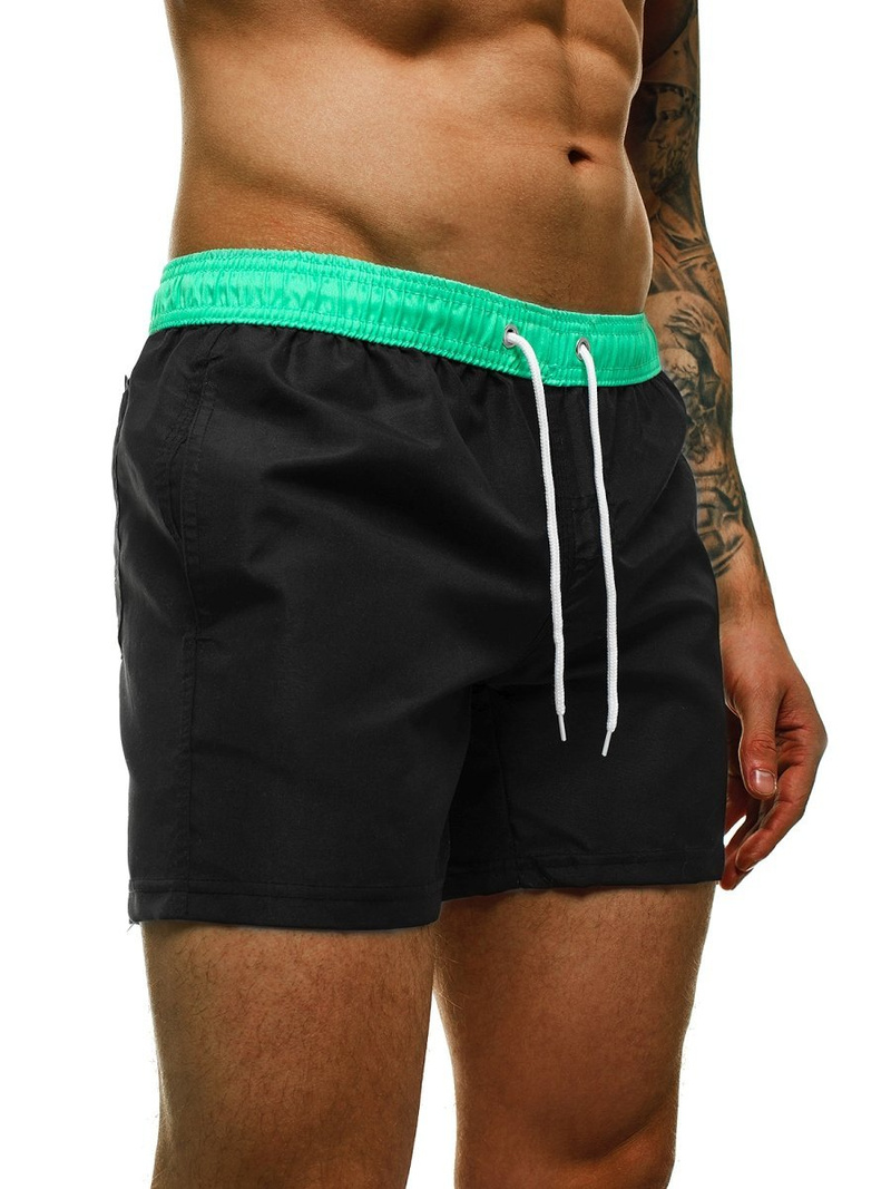 Pánske kúpacie šortky čierno-mentolové OZONEE ST004-7