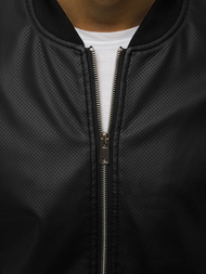 Pánska koženková bunda Čierna OZONEE N/6121