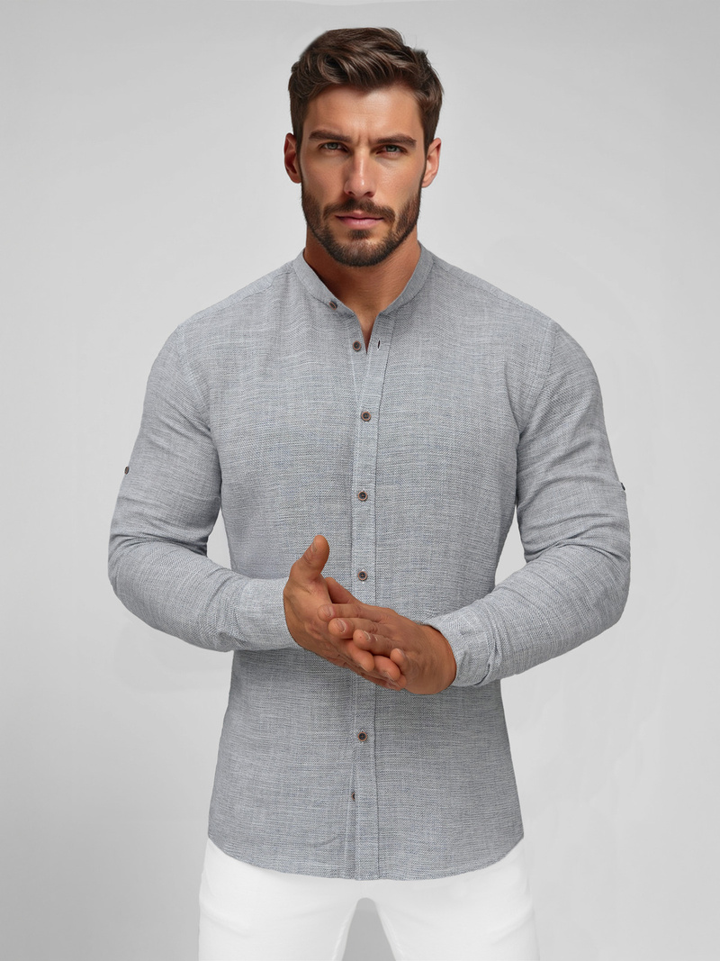 Pánska Košeľa Sivé OZONEE O/V146