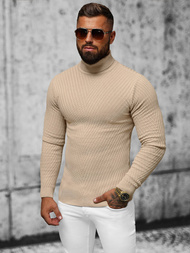 Pánsky sveter béžový OZONEE L/1596Z