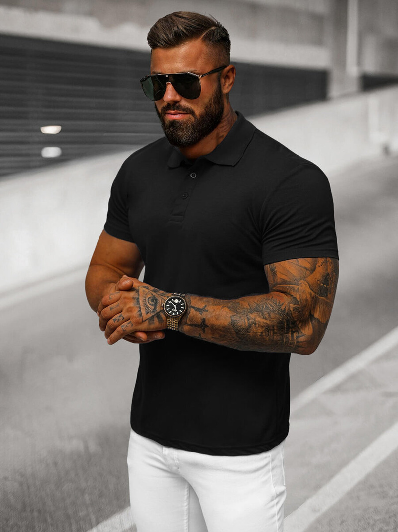 Pánska Polokošeľa Čierné OZONEE JS/8T80/3Z