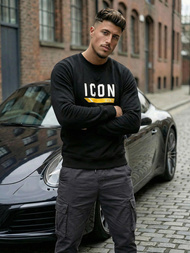 Pánska Mikina Čierna OZONEE JS/8B1753/3