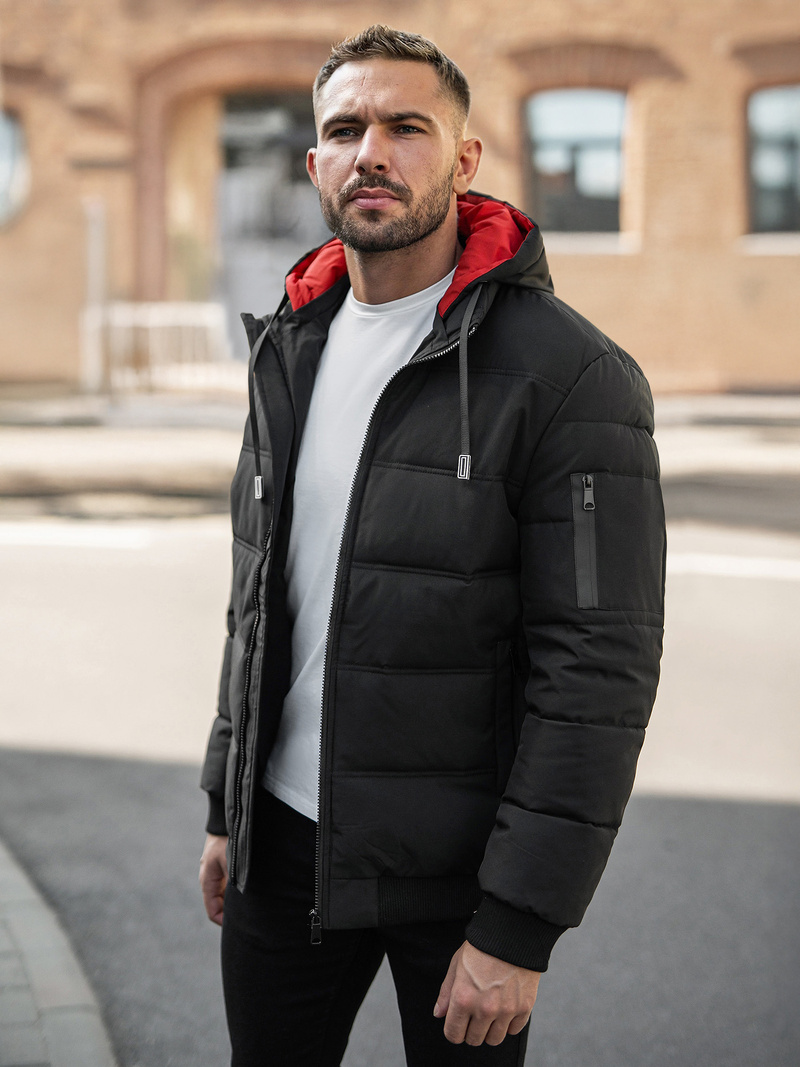 Pánska Bunda Čierna OZONEE JS/31M5003Z