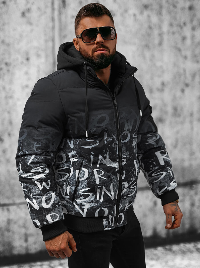 Pánska Bunda Čierno-Biela OZONEE JS/27M8102