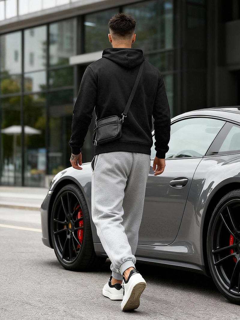 Pánska Mikina Čierna OZONEE JS/8B1973/3