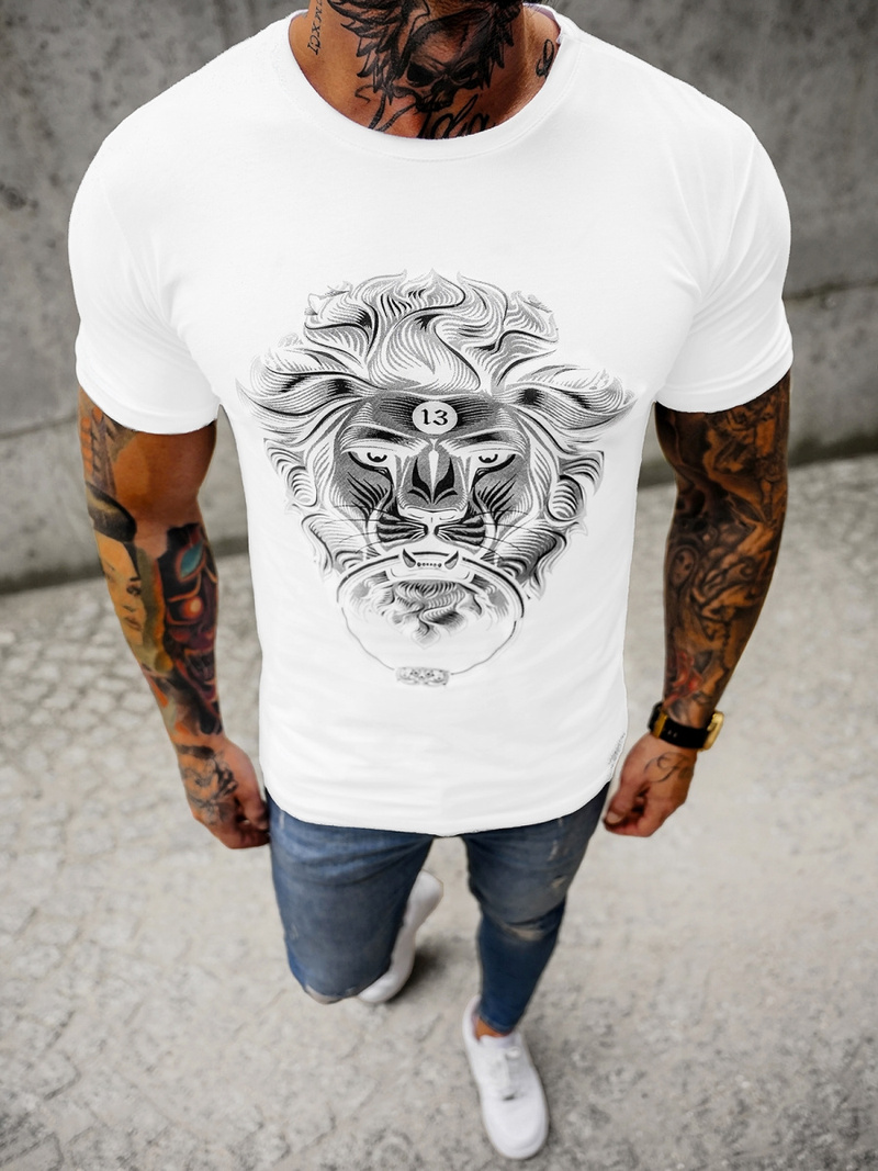 Pánske Tričko Biely OZONEE O/BL2262