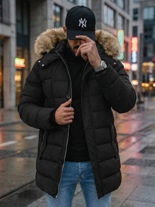 Pánska Bunda Čierna OZONEE JS/5M3122/392Z