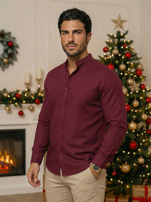 Pánska Košeľa Bordová OZONEE O/V57Z