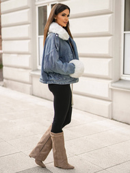 Dámska Riflová Bunda Modrá OZONEE JS/11Z8219