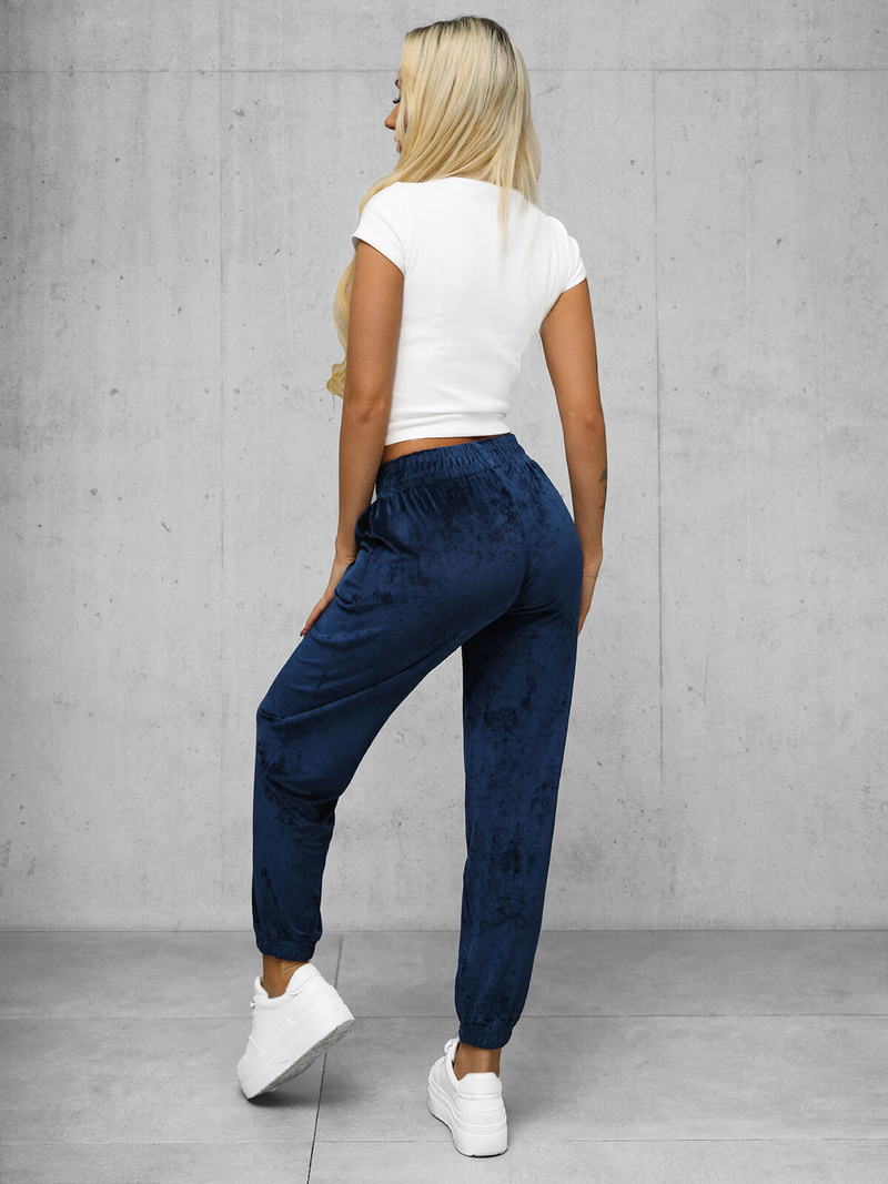 Dámske Velúrové Tepláky Námornícke Modré OZONEE JS/92K528/66