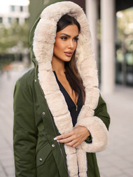 Dámska Zimná Bunda Zelená OZONEE JS/M763/136Z