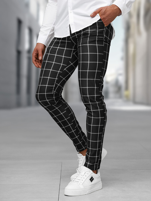 Pánske Chino Nohavice Čierne OZONEE DJ/5522Z