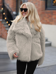 Dámska bunda sivo-béžová OZONEE JS/61M8515/92