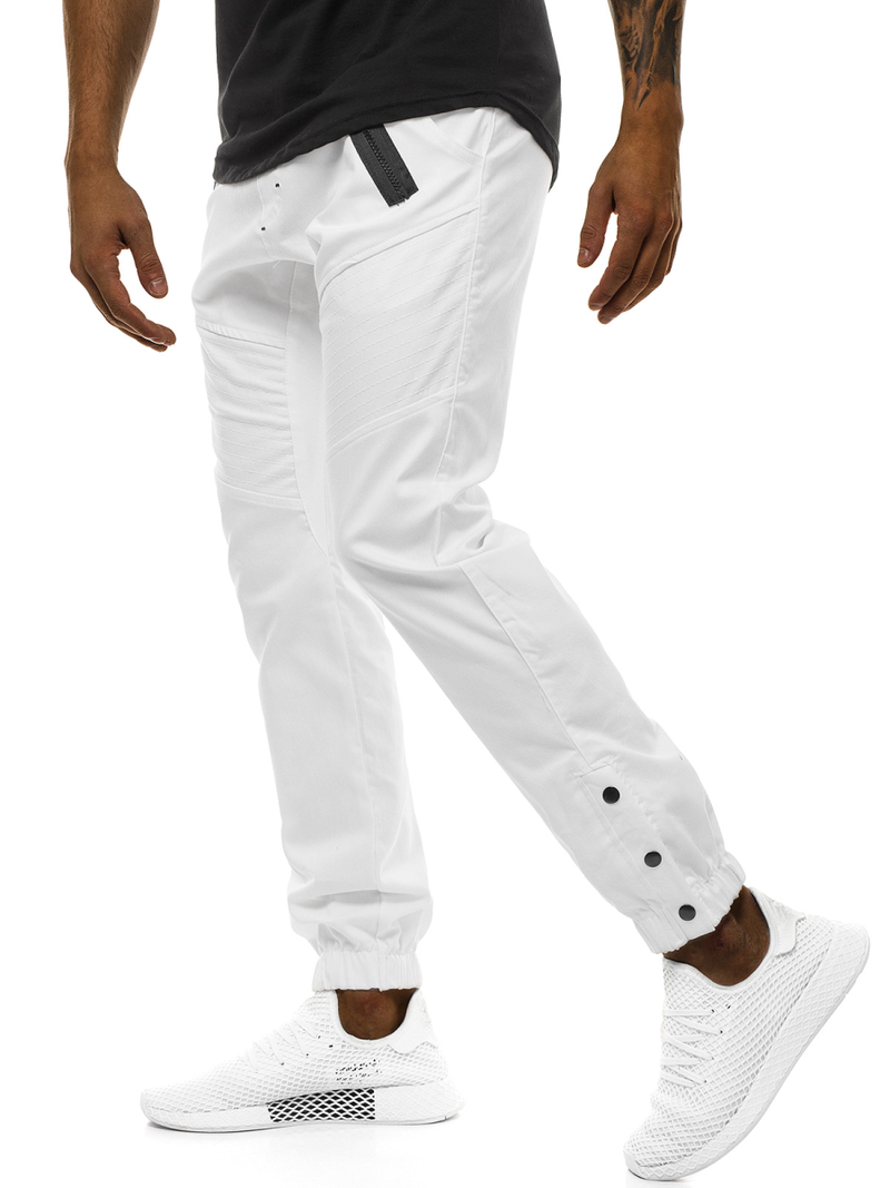 Pánske chino jogger nohavice Biele OZONEE A/0952