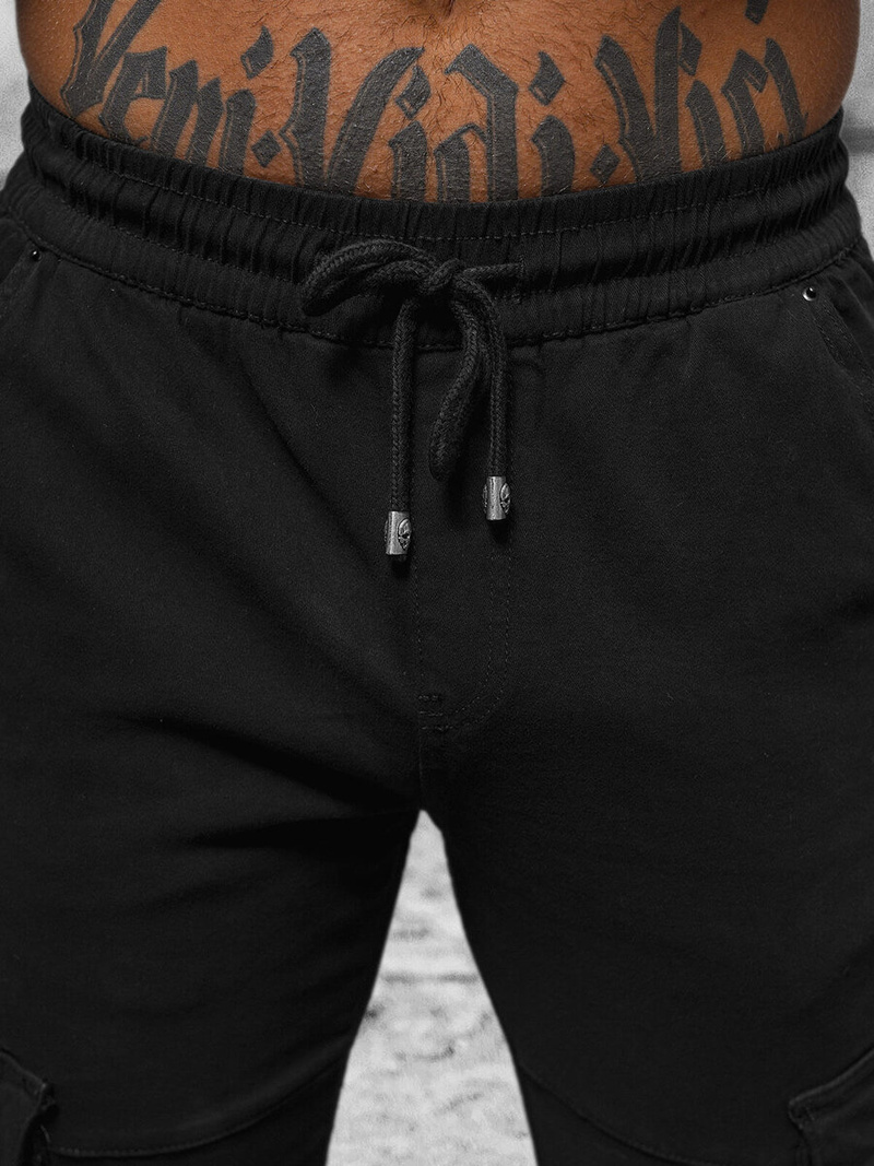 Pánske Chino Jogger Nohavice Čierne OZONEE NB/MP0105NZ