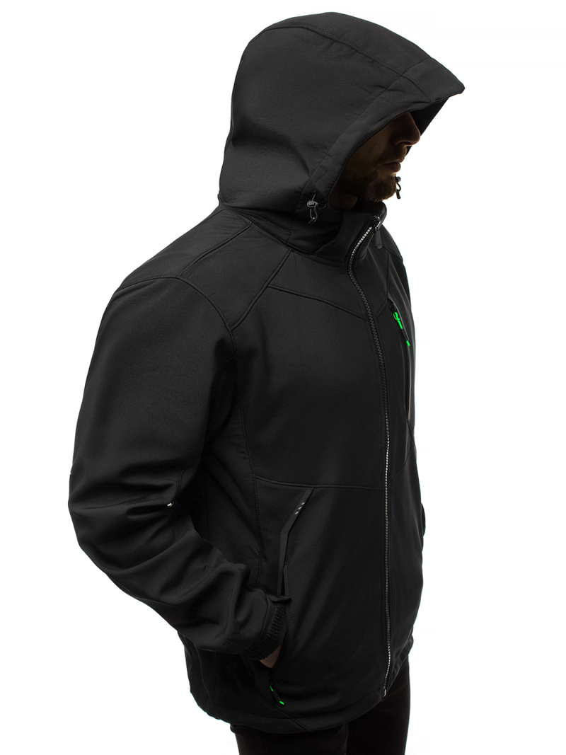 Pánska Bunda Softshell Čierno-Zelená OZONEE GE/12266Z
