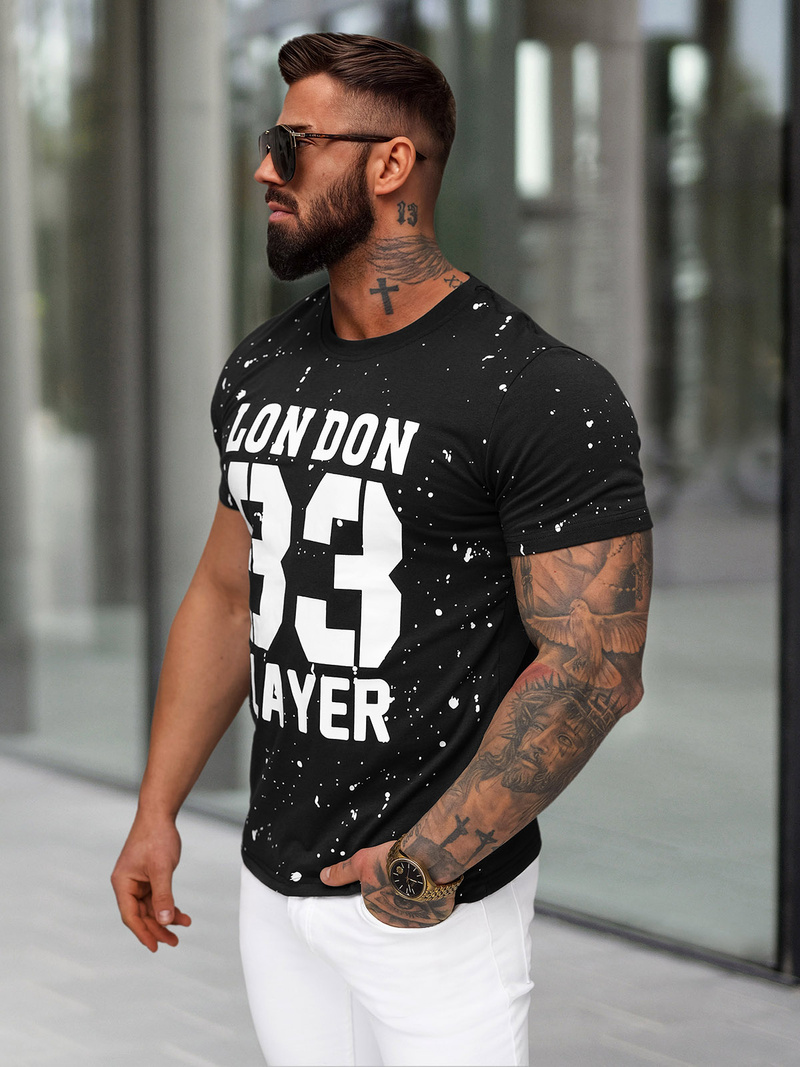 Pánske Tričko Čierne OZONEE JS/8B1388/3