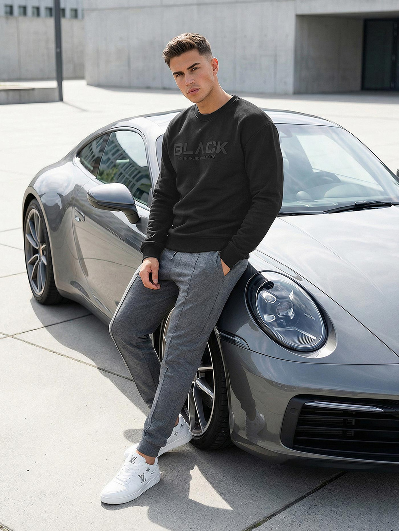 Pánska Mikina Čierna OZONEE JS/8B1992/3