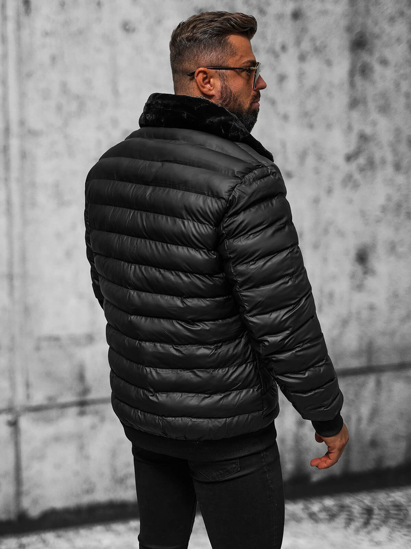 Pánska Bunda Čierna OZONEE JS/31M5012