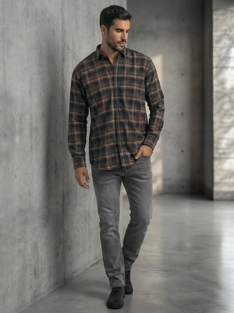 Pánska Košeľa Námornícka Modré OZONEE V/V177Z