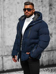 Pánska Bunda Námornícka Modrá OZONEE JS/5M771/215