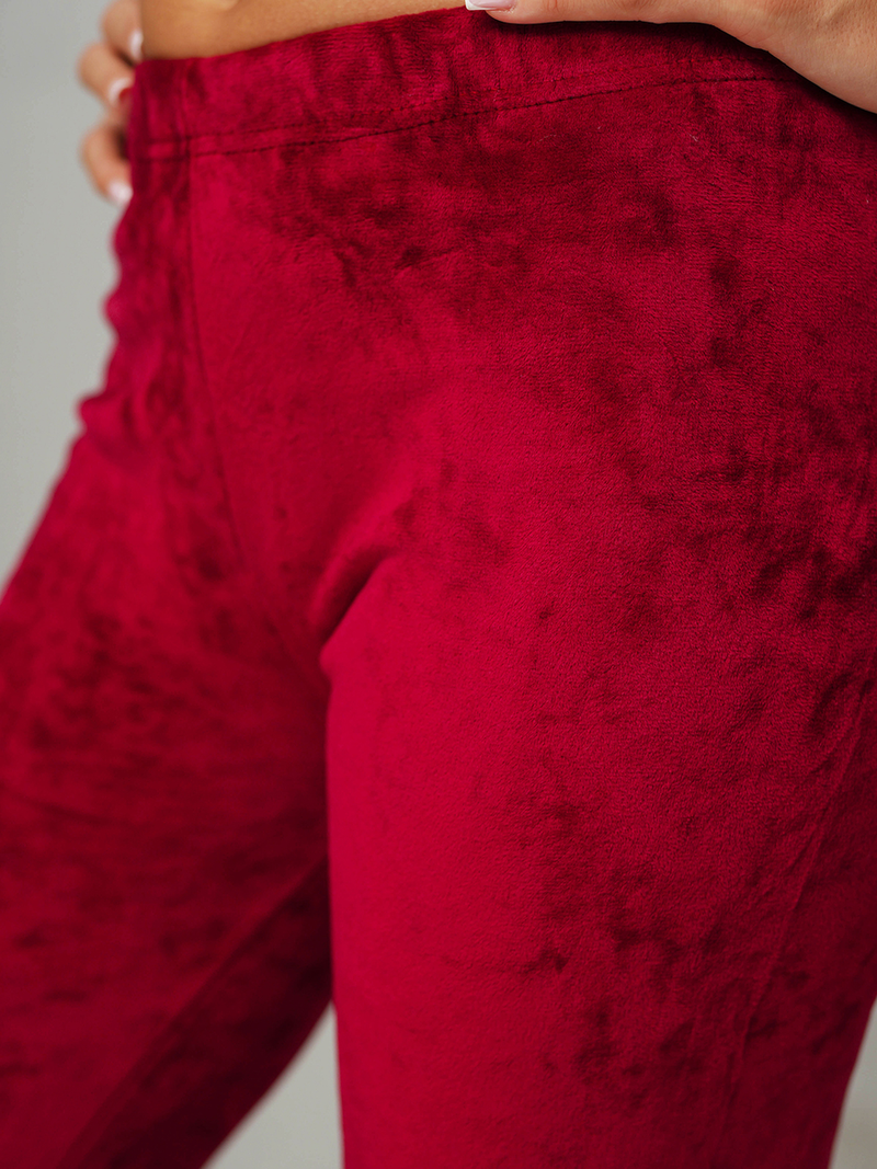 Dámske Velúrové Tepláky Bordové OZONEE JS/92K521/35