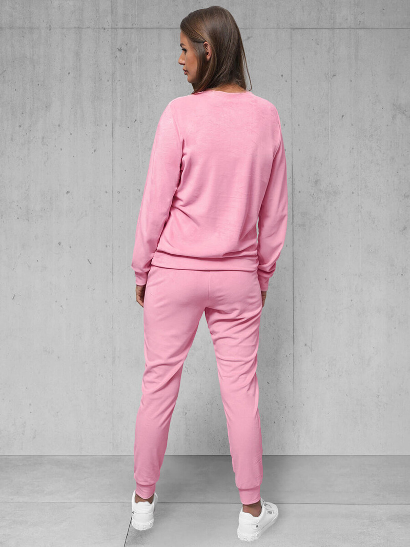 Dámska Velúrová Tepláková Súprava Prášková Ružová OZONEE O/8C1173/38Z