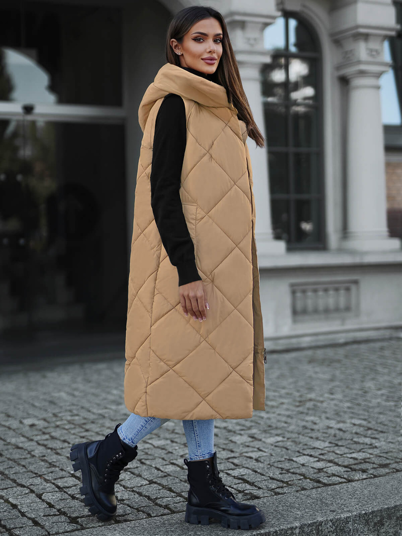 Dámska vesta camelová OZONEE JS/5M3165/84Z