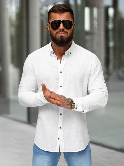 Pánska Košeľa Biela OZONEE O/V143