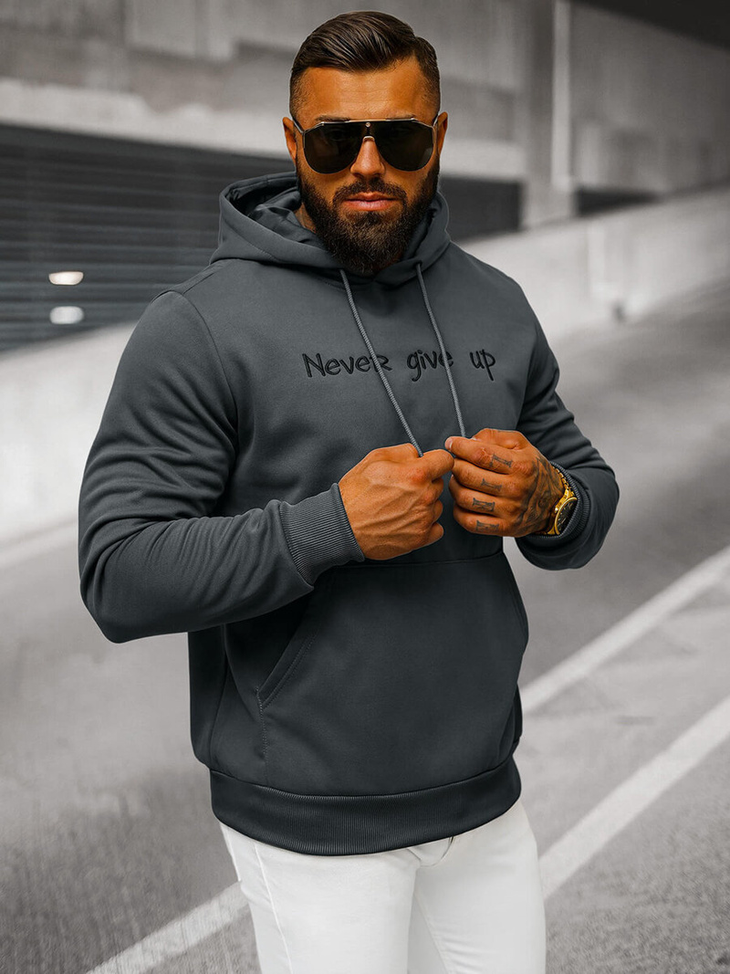 Pánska Mikina Grafitová OZONEE JS/27B6512/5