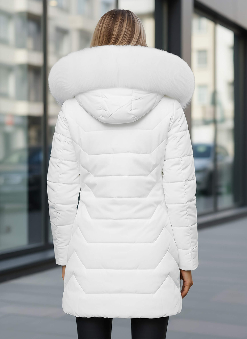 Dámska bunda biela OZONEE JS/16M9121/281Z