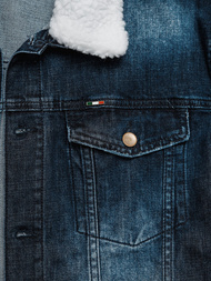 Pánska Riflová Bunda Šerpa Tmavomodrá OZONEE NB/MJ516BSZ