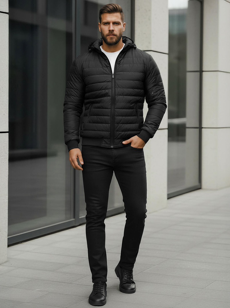 Pánska Bunda Čierna OZONEE JS/MY13Z