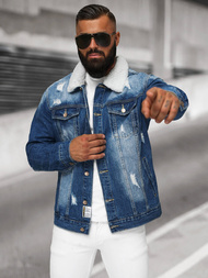 Pánska Riflová Bunda Šerpa Modrá OZONEE NB/MJ502BZ