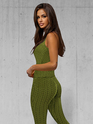 Dámska dvojdielna tepláková súprava khaki OZONEE JS/YW88037/7Z