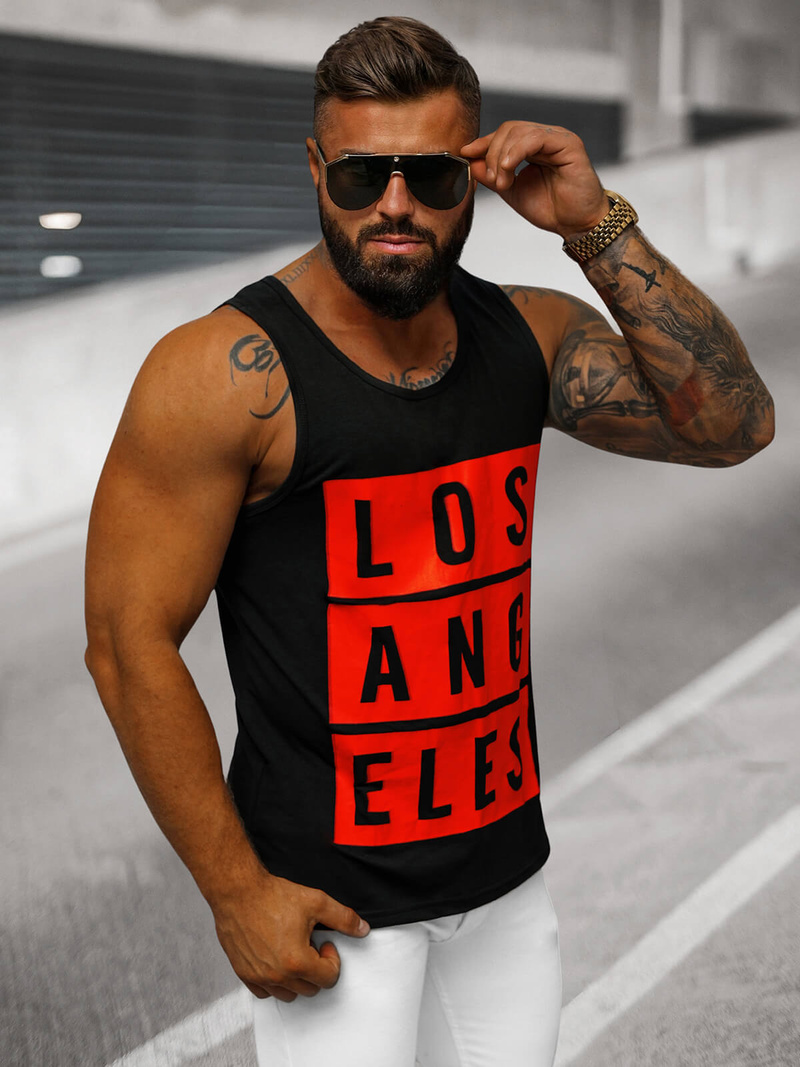 Pánske Tielko Čierne OZONEE O/T105/3