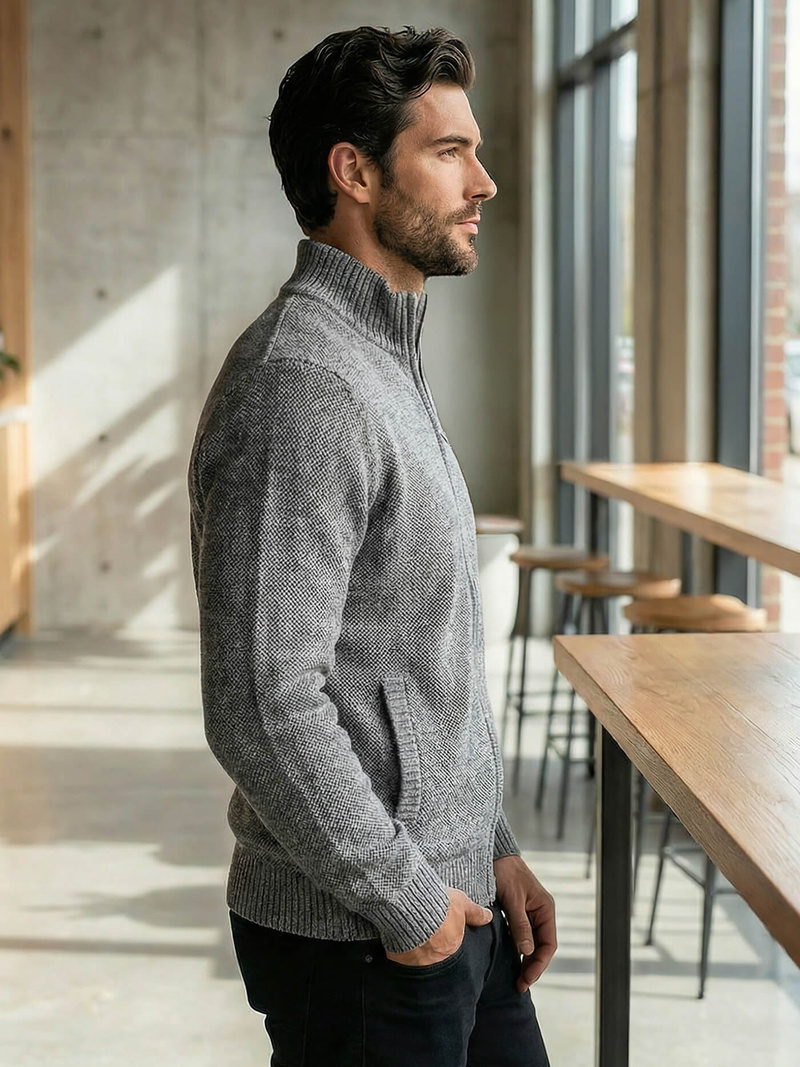 Pánsky Sveter Grafitový OZONEE JS/59B3611/5