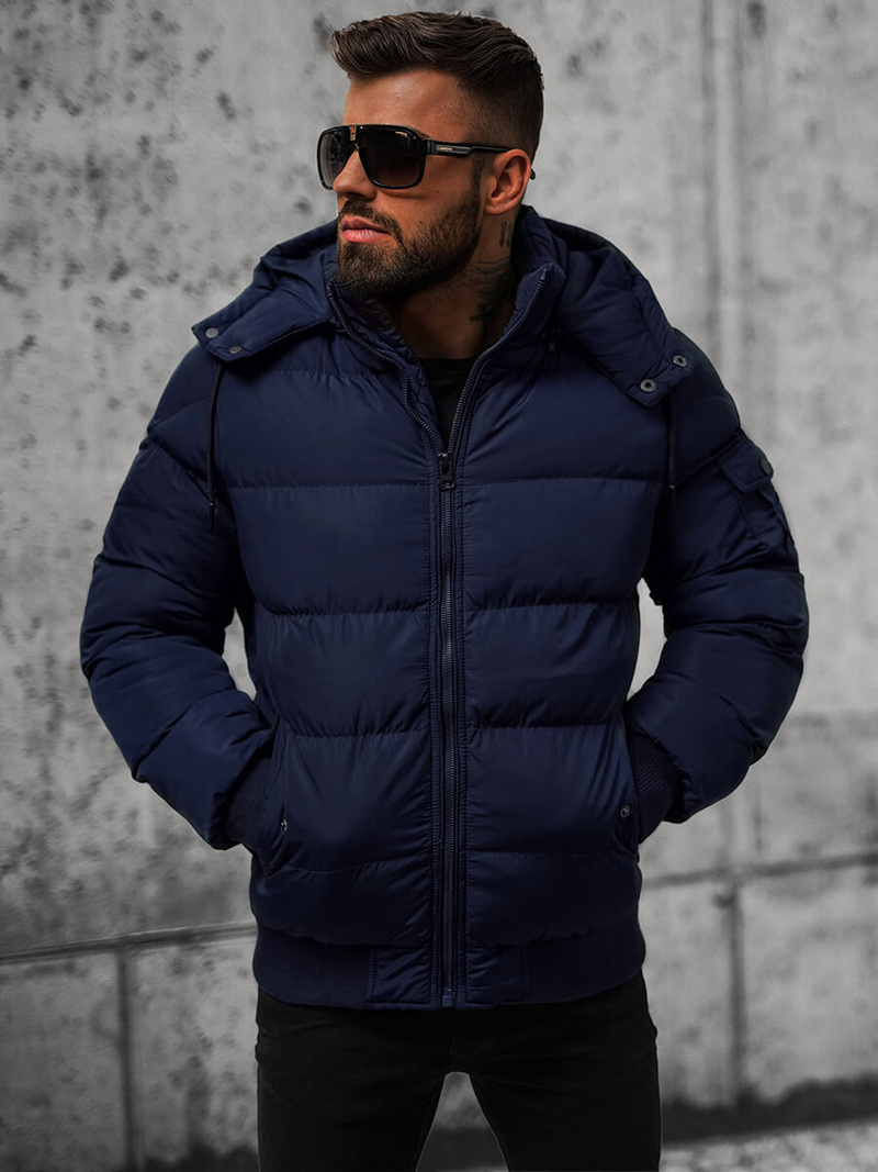 Pánska Bunda Námornícka Modrá OZONEE JS/27M8111