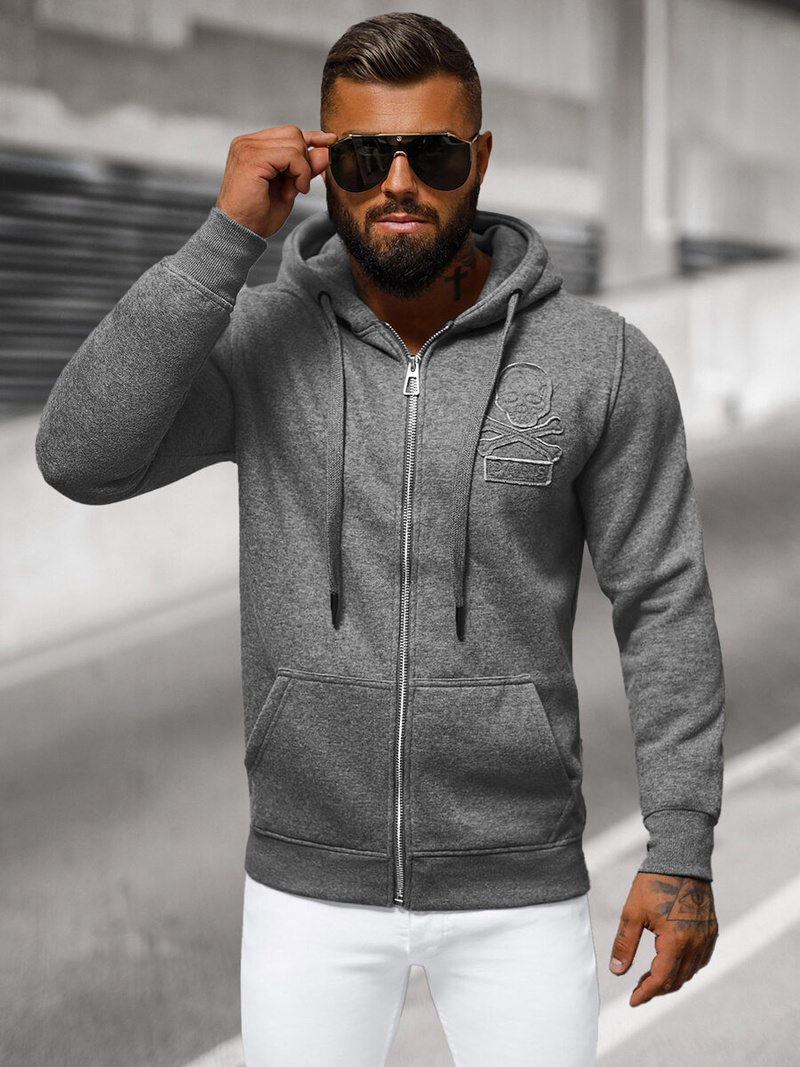 Pánska Mikina Grafitová OZONEE NB/MF2003