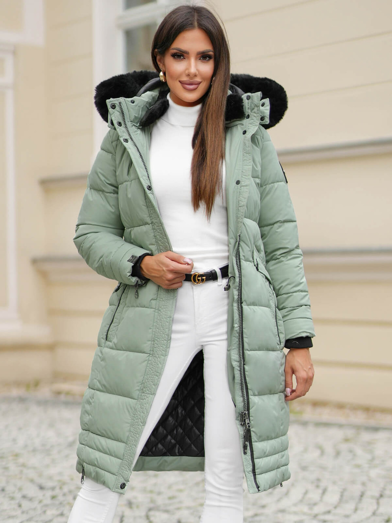 Dámska bunda mentolová OZONEE O/W377Z