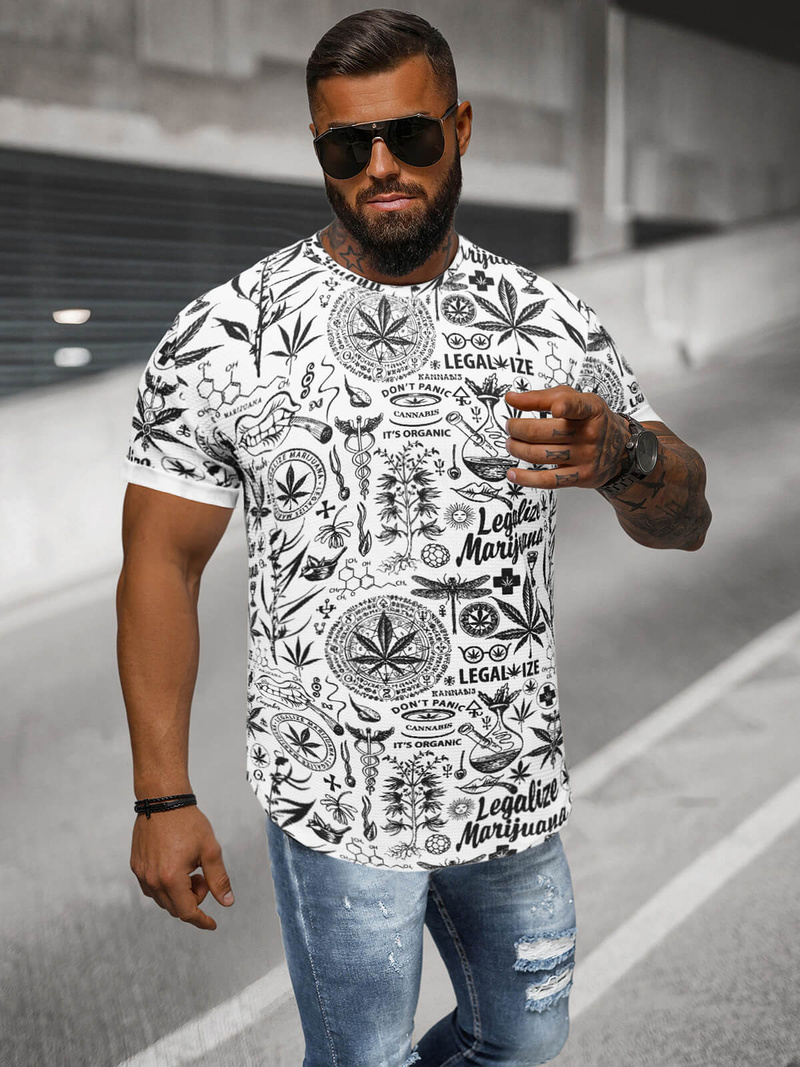 Pánske Tričko Biely OZONEE O/P1347