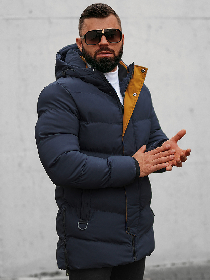 Pánska Bunda Námornícka Modrá OZONEE N/7330Z