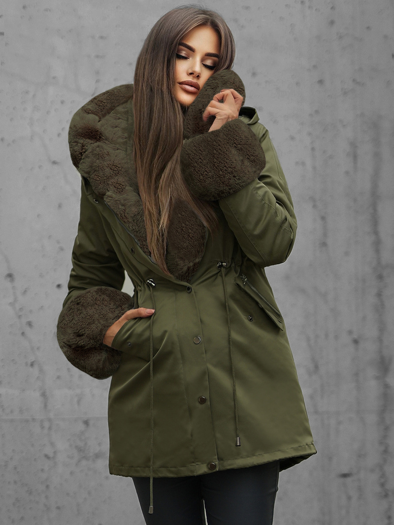 Dámska Zimná Bunda Zelená OZONEE JS/16M9062/136