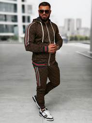 Pánska tepláková súprava tmavo-béžová OZONEE O/FF5111AB