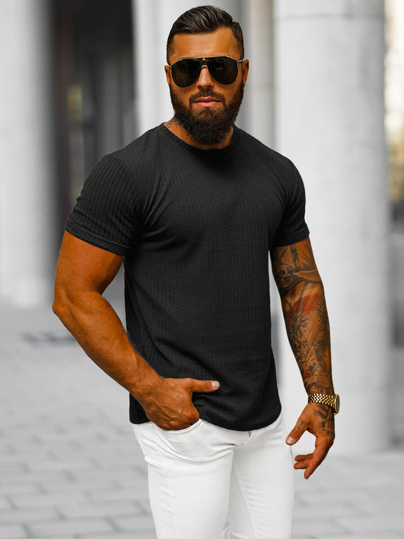 Pánske Tričko Čierne OZONEE O/7766T