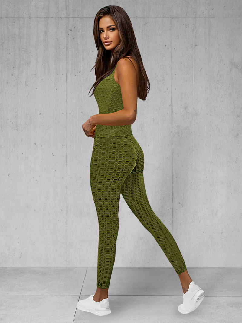 Dámska dvojdielna tepláková súprava khaki OZONEE JS/YW88037/7Z