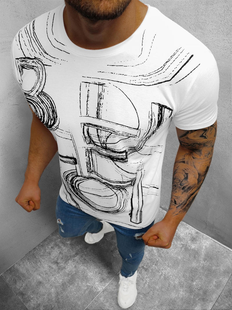 Pánske Tričko Biele OZONEE O/1299