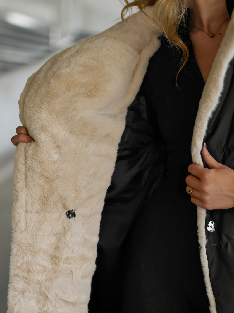 Dámska Bunda Čierno-Bielé OZONEE JS/16M9168/392B