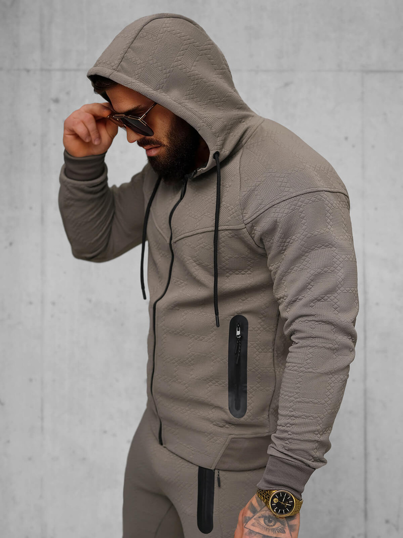 Pánska Tepláková Súprava Béžovo-Šedá OZONEE O/FF3705AB